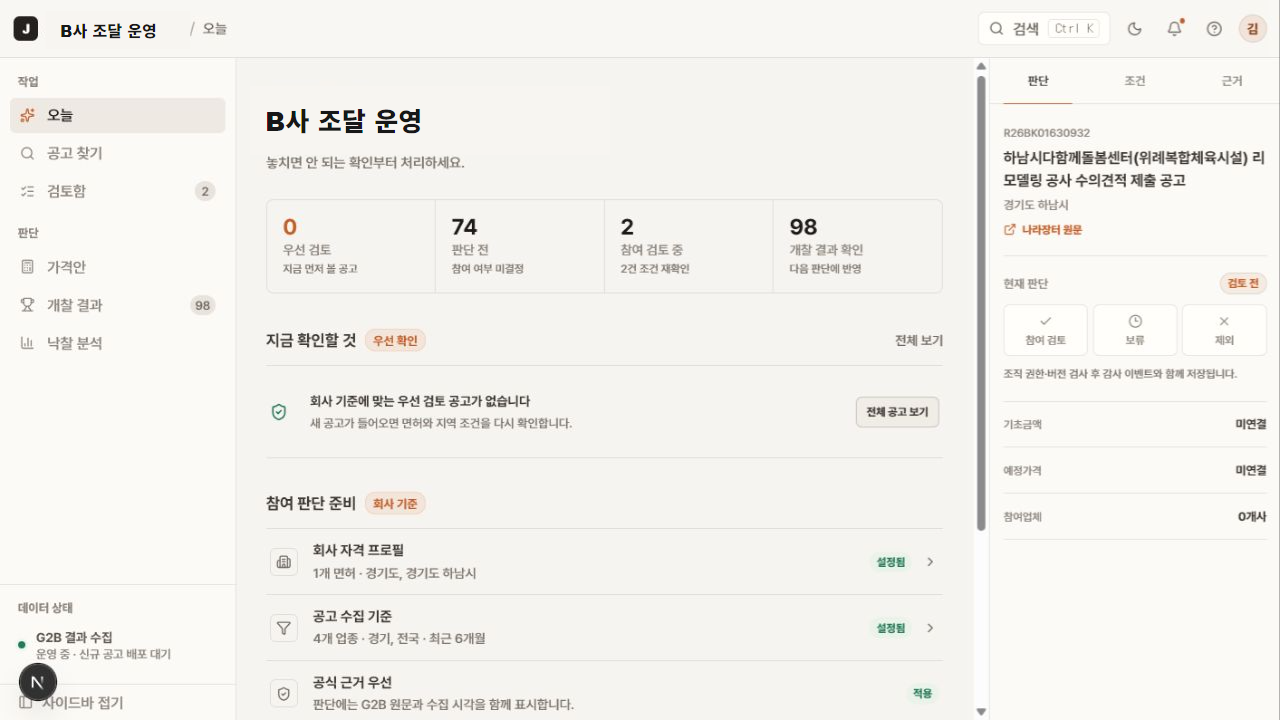 익명화된 조달 운영 시스템